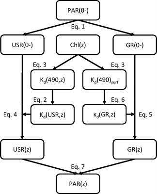 A Dual-Band Model for the Vertical Distribution of Photosynthetically Available Radiation (PAR) in Stratified Waters